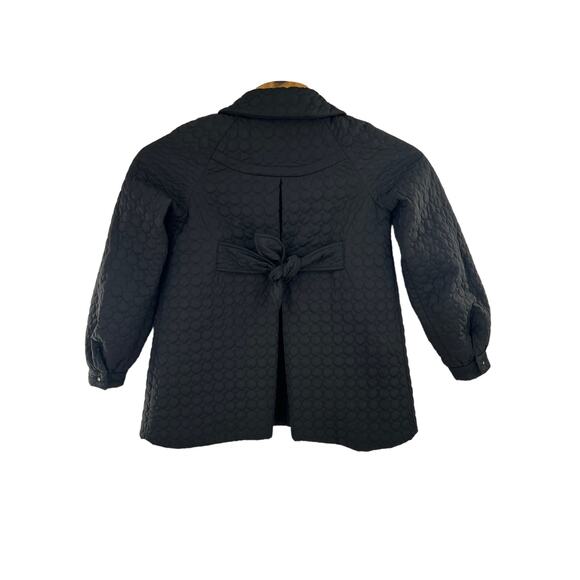Betsey Johnson black quilted coat jacket heart button snap closure size M - Picture 2 of 7